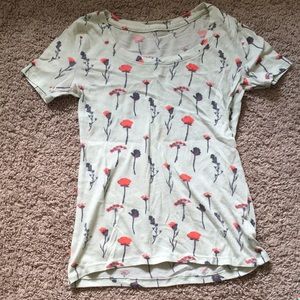 Poppy turquoise floral t-shirt size xs